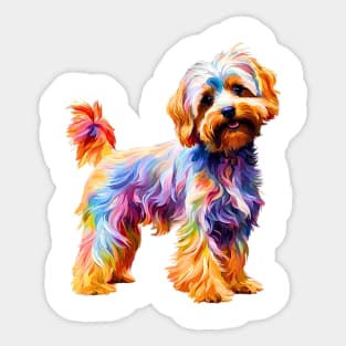 Rainbow Yorkipoo Impressionism Sticker